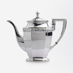 Czech Art Deco Coffee Pot in 800 Purity Silver