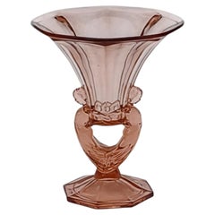 Czech Art Deco Glass Figural Vase by Libochovice