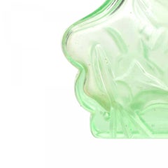 Czech Art Deco Green Tinted Glass Perfume Bottle