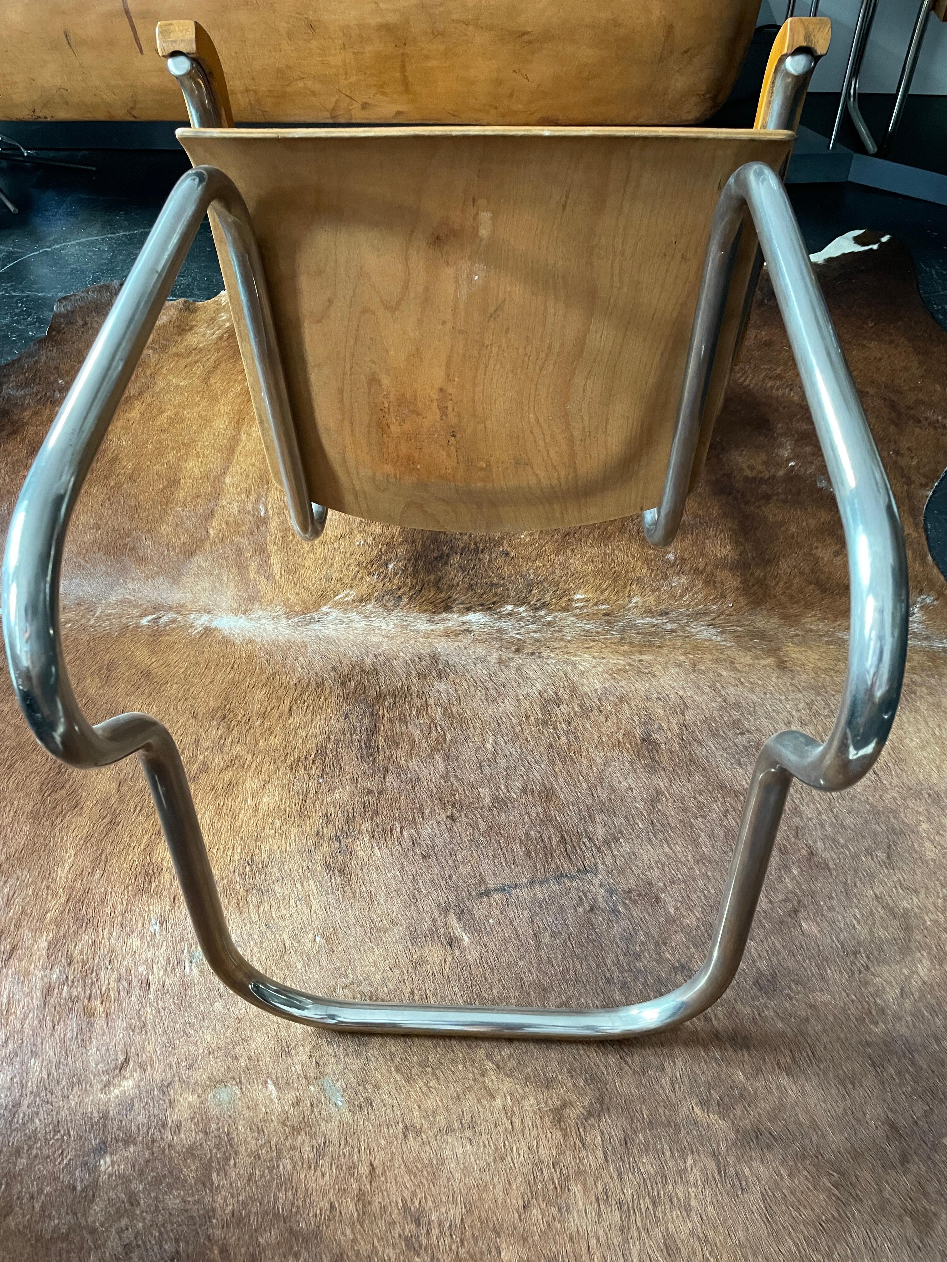 Czech Art Deco tubular steel cantilever chair by Ladislav Zak, 1930s For Sale 4