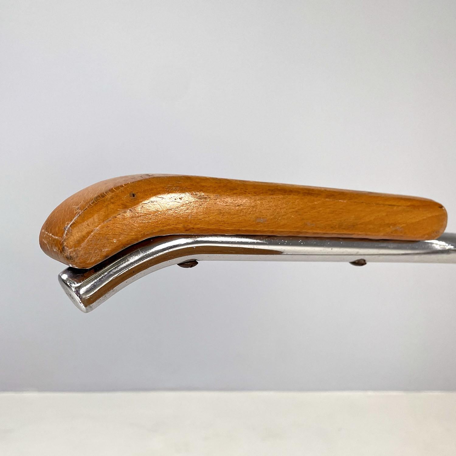 Czech Art Deco wood and chromed steel chair with armrests by Ladislav Zak, 1930s For Sale 4