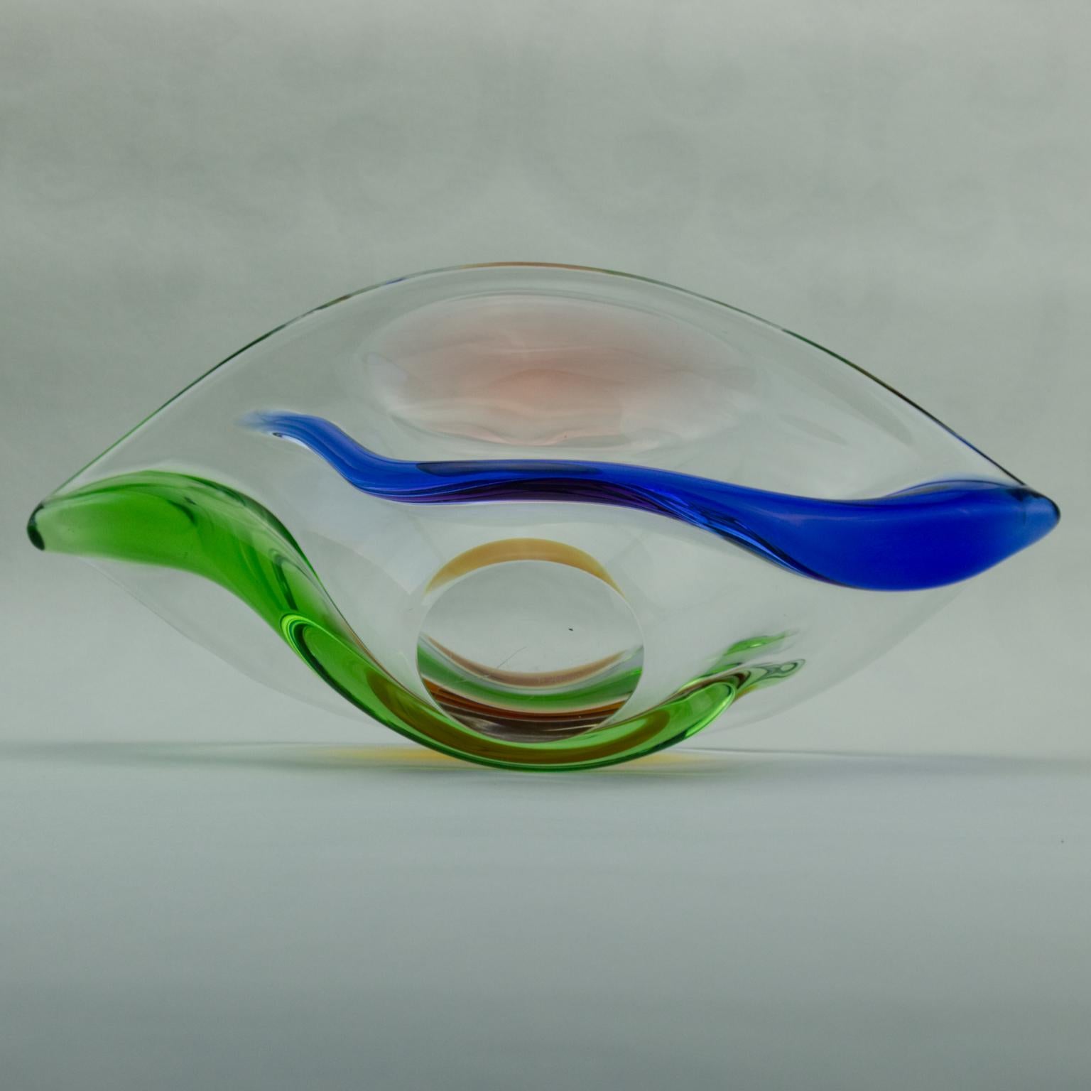 Mid-20th Century Czech Art Glass Bowl by Frantisek Zemek for Mstisov Glassworks, 1960