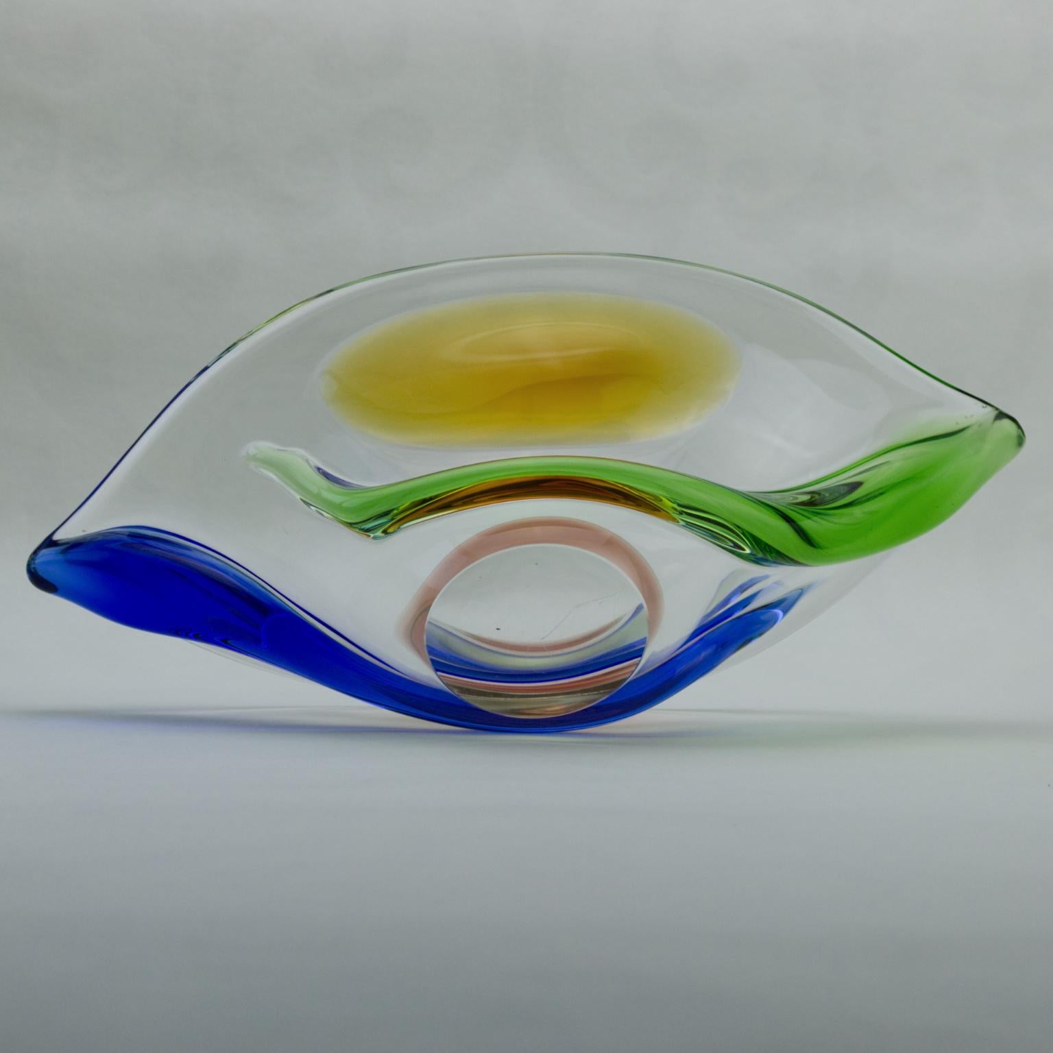 Czech Art Glass Bowl by Frantisek Zemek for Mstisov Glassworks, 1960 1