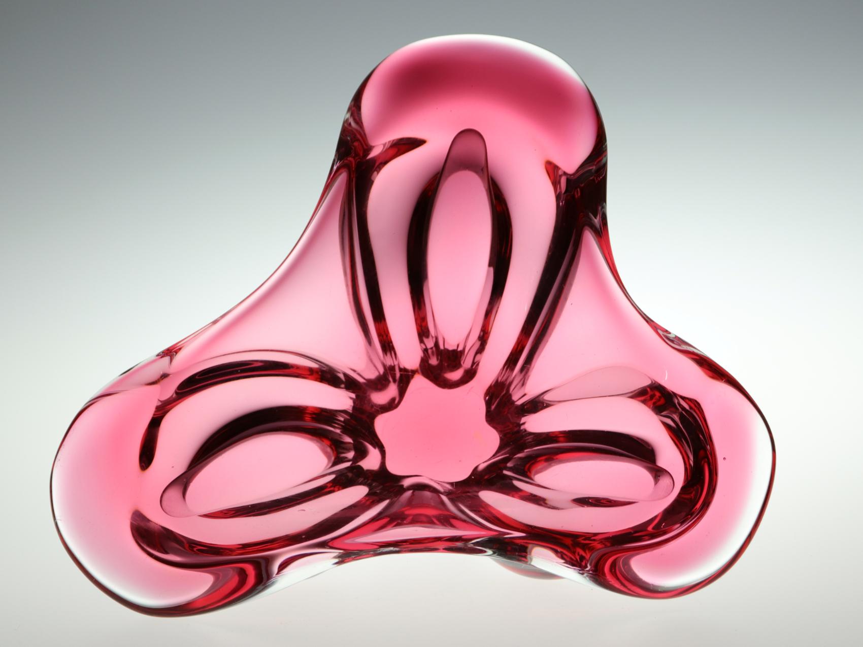 Czech Art Glass Bowl by Josef Hospodka, Chribska Glasswork, 1960 In Good Condition In Lucenec, SK