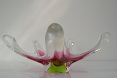 Bol en verre d'art tchèque Josef Hospodka pour Chribska Glasswork, années 1960