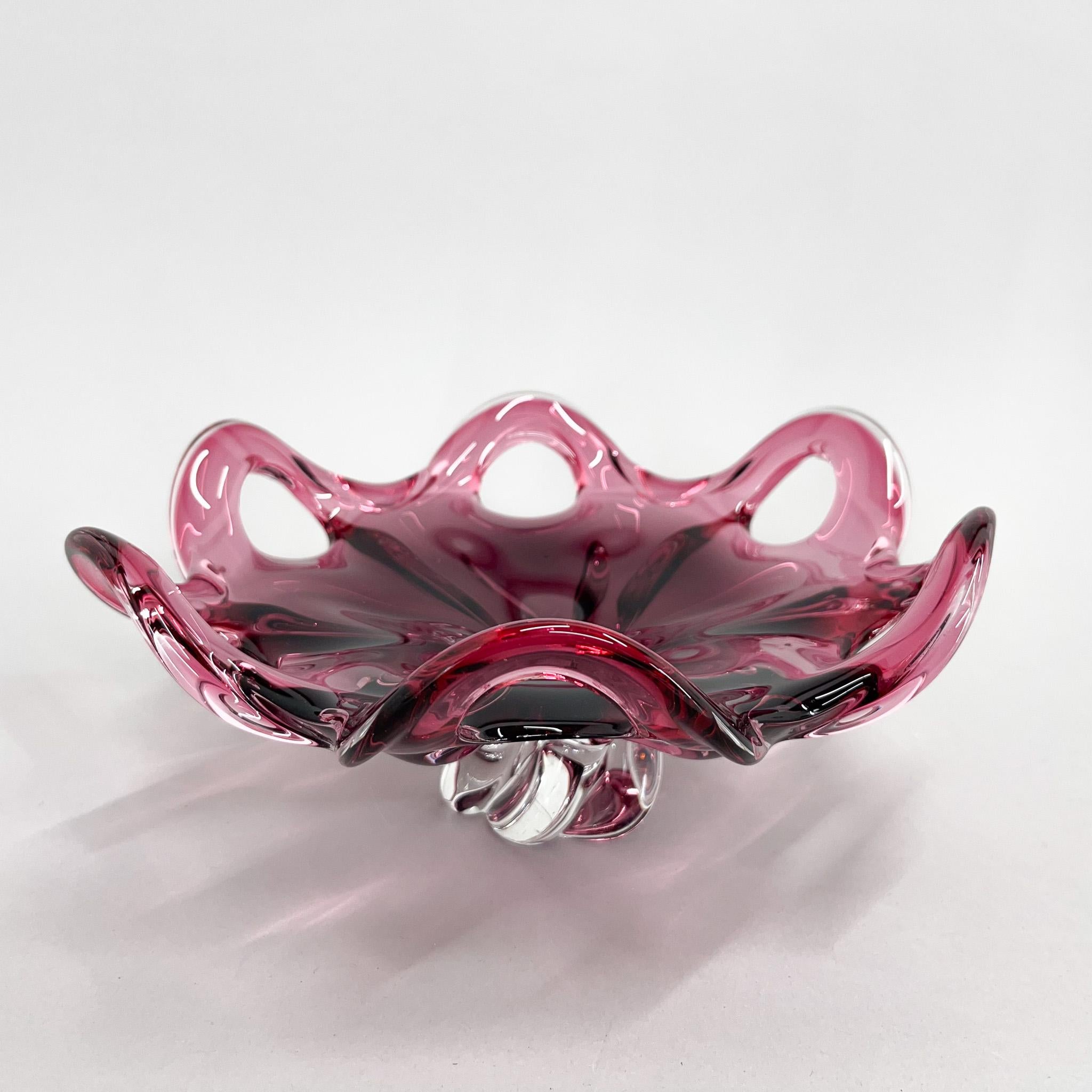 Mid-Century Modern Czech Art Glass Bowl by Josef Hospodka for Chribska Glassworks, 1960s