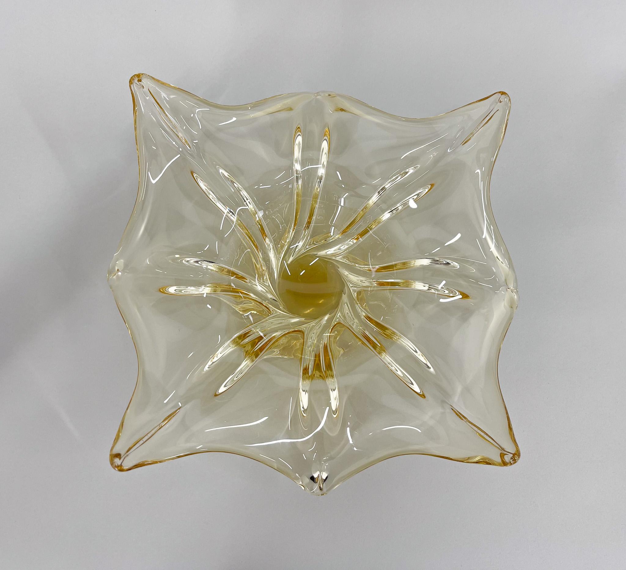 20th Century Czech Art Glass Bowl by Josef Hospodka for Chribska Glassworks, 1960s For Sale