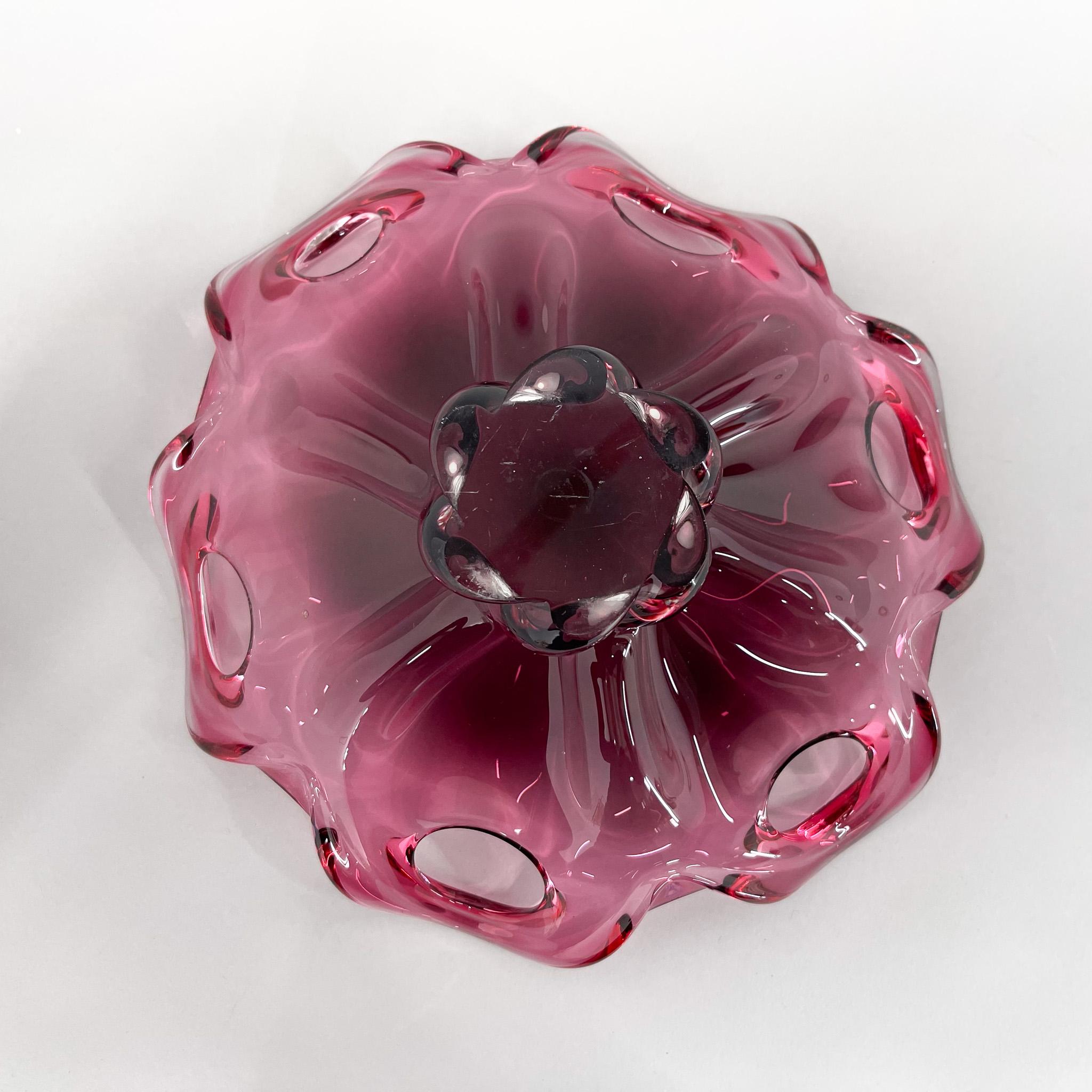 Czech Art Glass Bowl by Josef Hospodka for Chribska Glassworks, 1960s 4