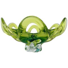 Czech Art Glass Bowl by Josef Hospodka for Chribska Glassworks