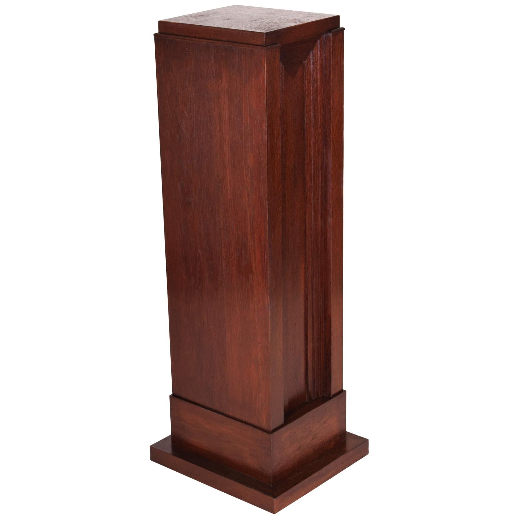 Czech Art Nouveau Pedestal by Jan Kotera, Period 1910-1919, Shellac Polish