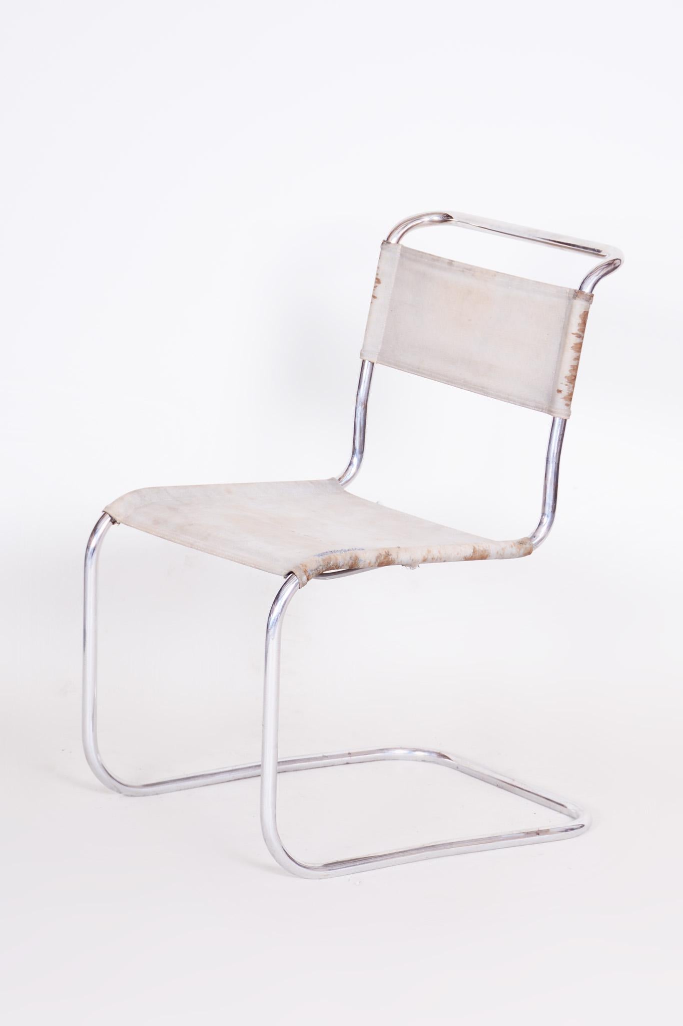 Czech Bauhaus Chair, Marcel Breuer and Robert Slezák, Chrome, 1930s 6