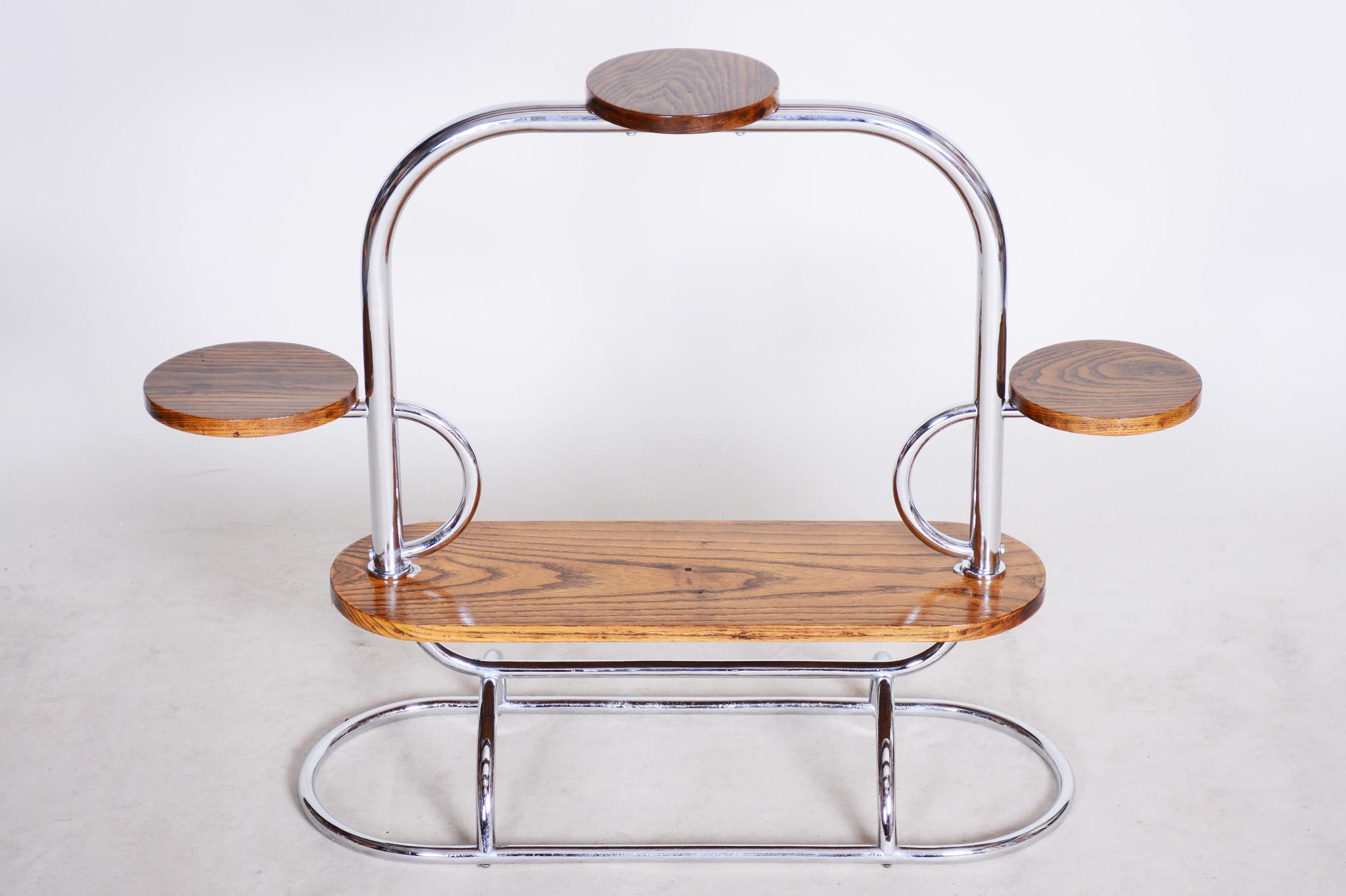 Ceco Portafiori ceco Bauhaus cromato in Oak, laccato, anni '30 in vendita