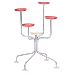 Czech Bauhaus Flower Stand Made of Chrome Plated Steel, Stable, 1930s