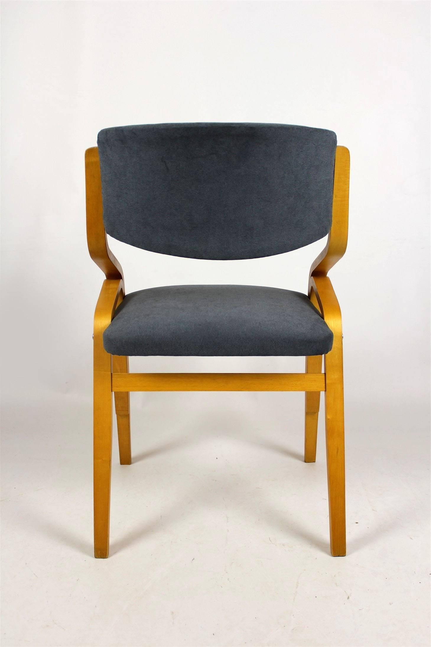 Czech Bent Plywood Chairs from Holesov, 1970s, Set of Four For Sale 3
