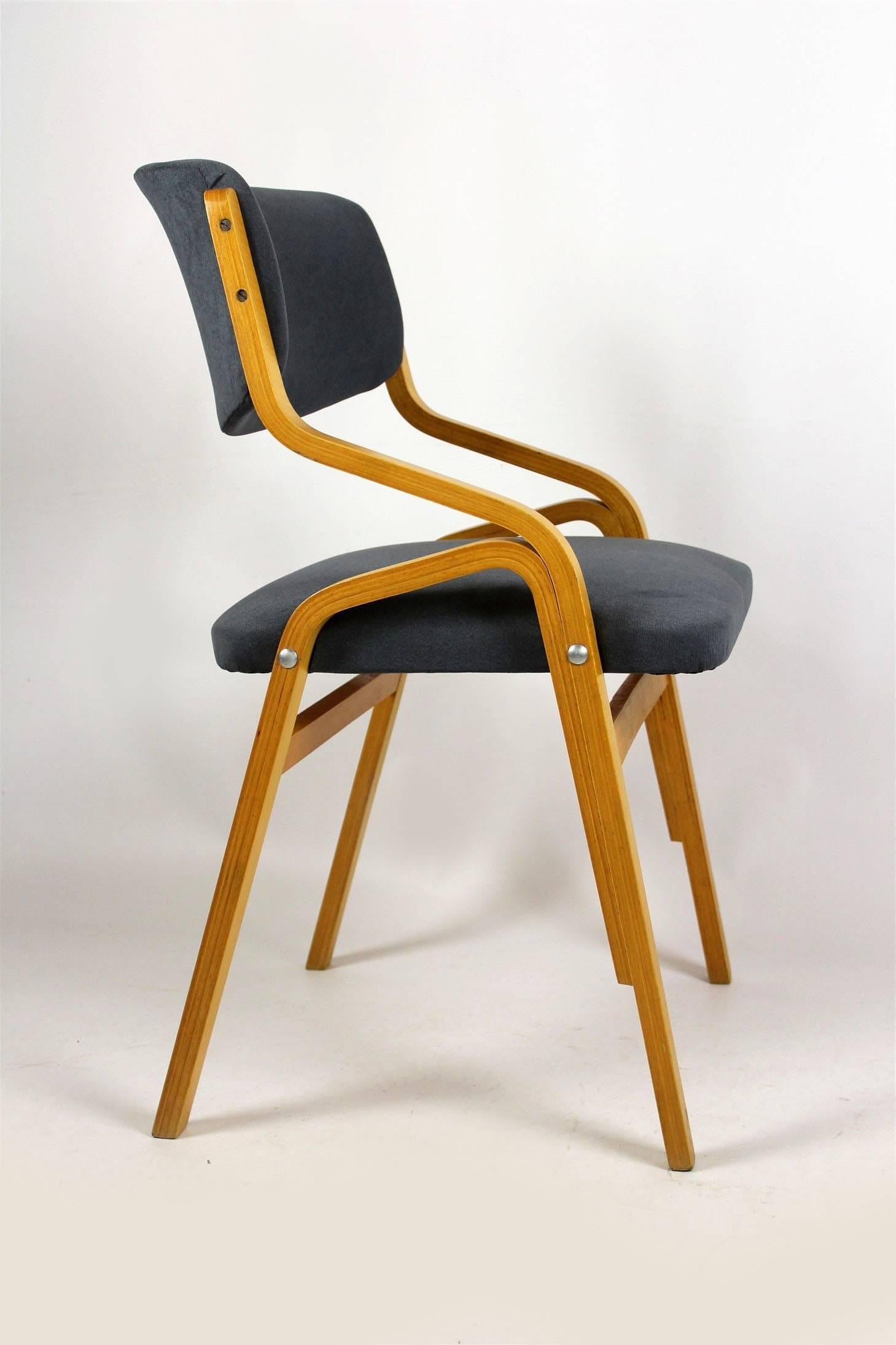 Late 20th Century Czech Bent Plywood Chairs from Holesov, 1970s, Set of Four For Sale