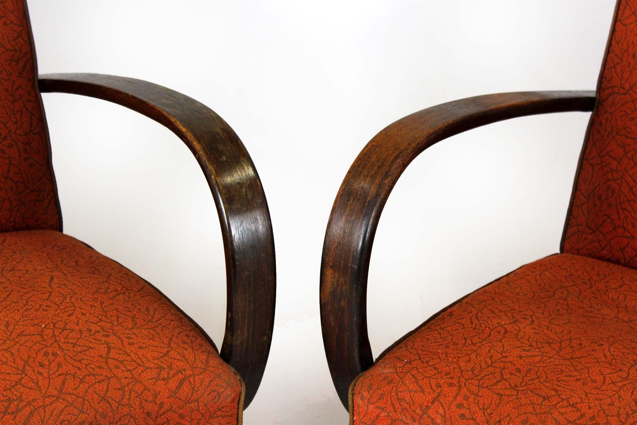 Tschechische Bugholzsessel von Jindřich Halabala für UP Závody, 1950er Jahre, 2er-Set im Zustand „Relativ gut“ im Angebot in Żory, PL