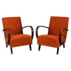 Czech Bentwood Armchairs by Jindřich Halabala for UP Závody, 1950s, Set of 2 Czech Bentwood Armchairs by Jindřich Halabala for UP Závody, 1950s, Set of 2
