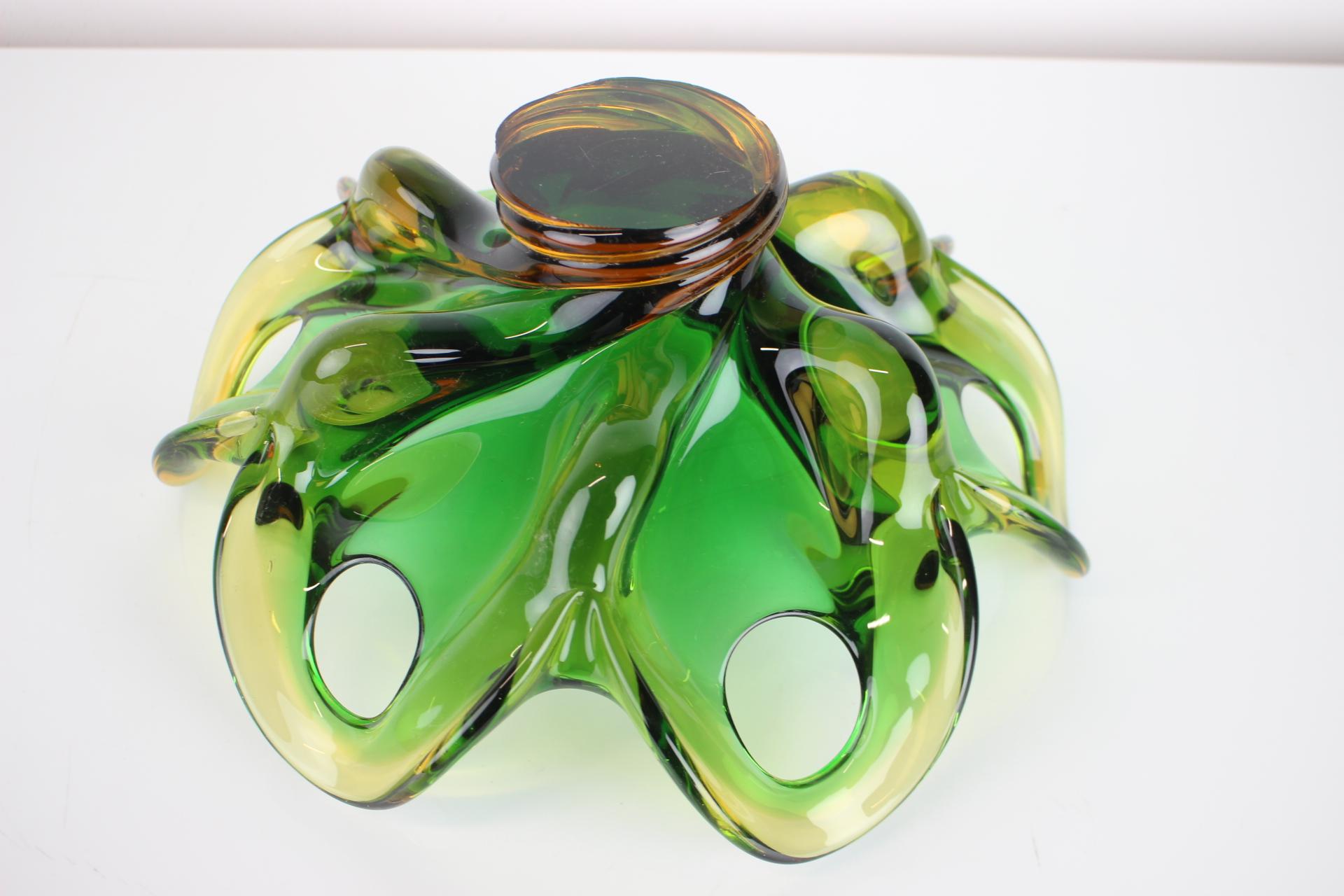 Czech Big Art Glass Bowl by Josef Hospodka, 1960's For Sale 2