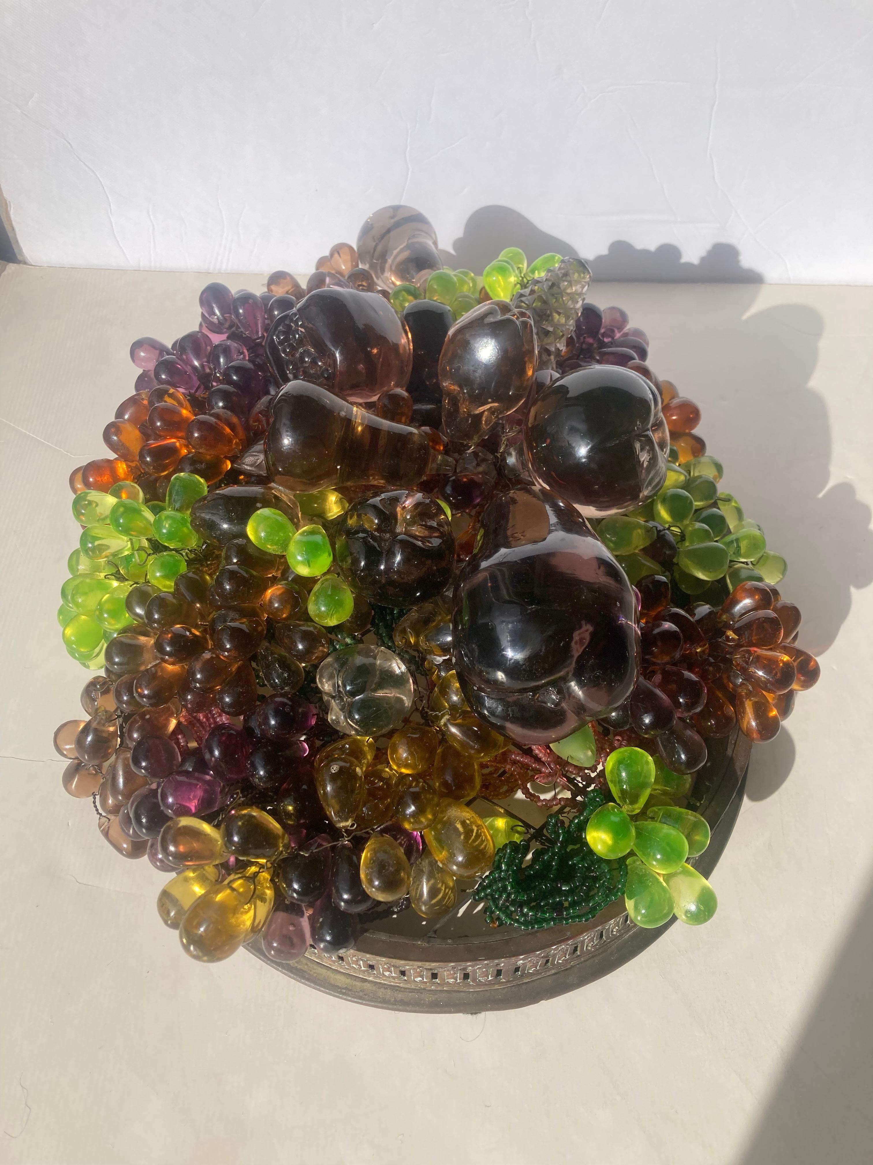 20th Century Czech Bohemian Antique, Art Glass Fruit 