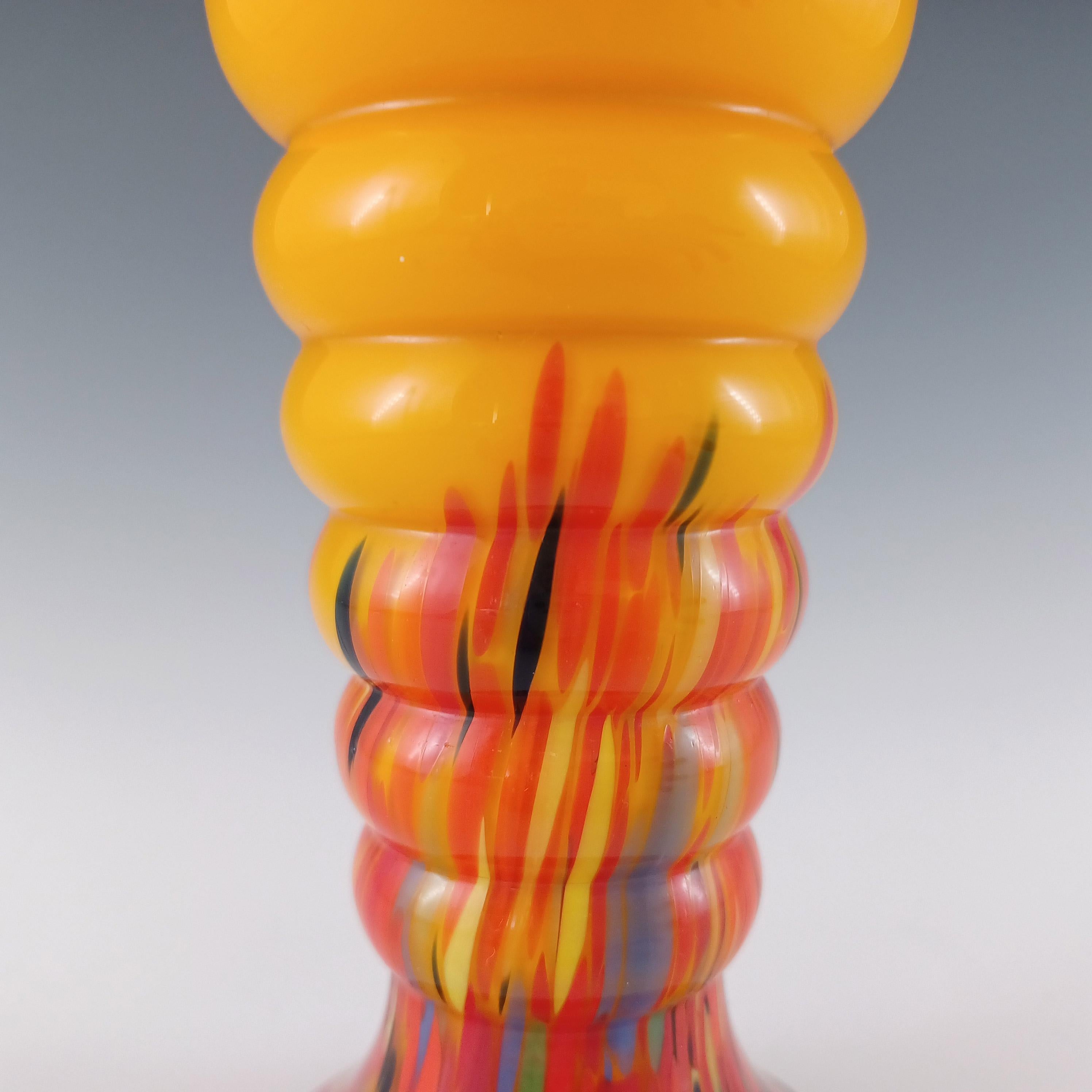 Jarrón checo / bohemio Art Decó de cristal salpicado de naranja en Bueno estado para la venta en Bolton, GB