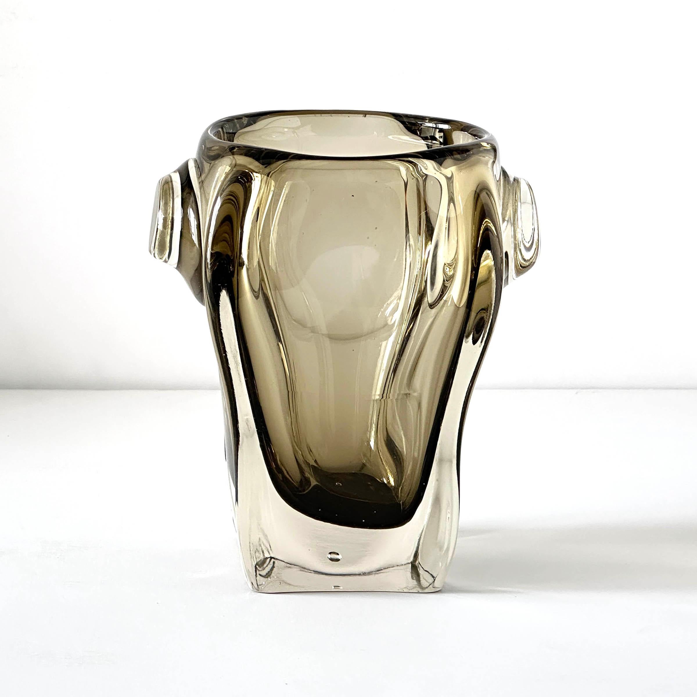 20th Century Czech Bohemian Art Glass Ice Bucket For Sale