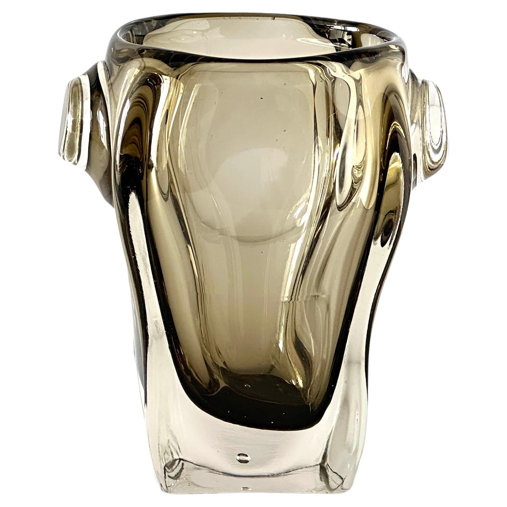 Czech Bohemian Art Glass Ice Bucket For Sale