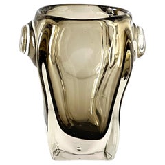 Retro Czech Bohemian Art Glass Ice Bucket