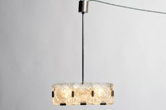 Czech Cast Glass Ceiling Lamp, circa 1950