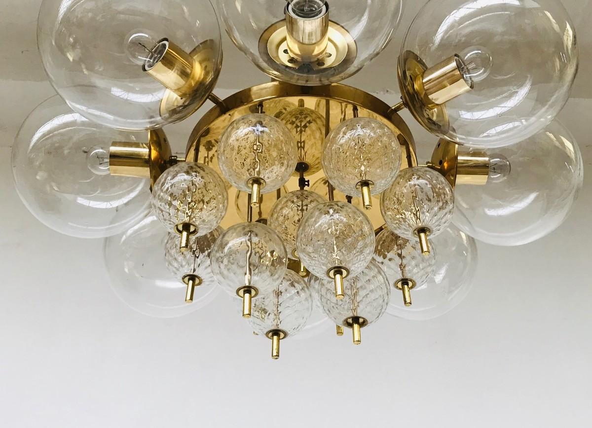 Czech Chandelier with 8 Glass Spheres For Sale 2