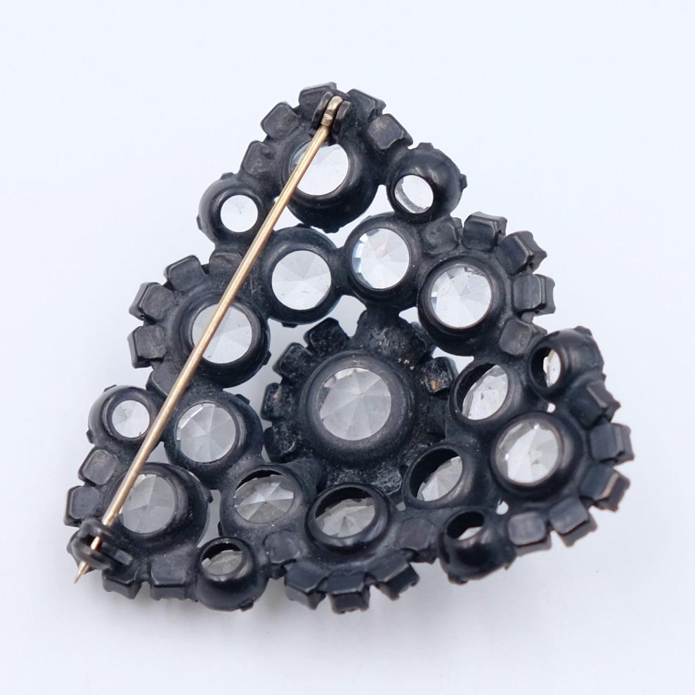 Czech Clear Rhinestones Brooch In Excellent Condition For Sale In Austin, TX