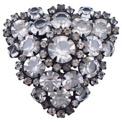 Retro Czech Clear Rhinestones Brooch