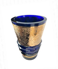 Czech Cobalt Blue Vases