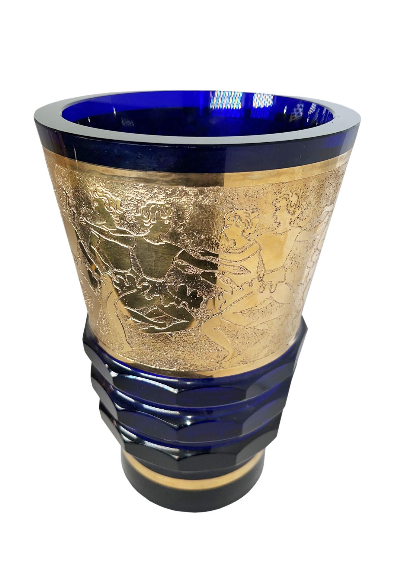 Czech Cobalt Blue Vases  In Good Condition For Sale In Dallas, TX