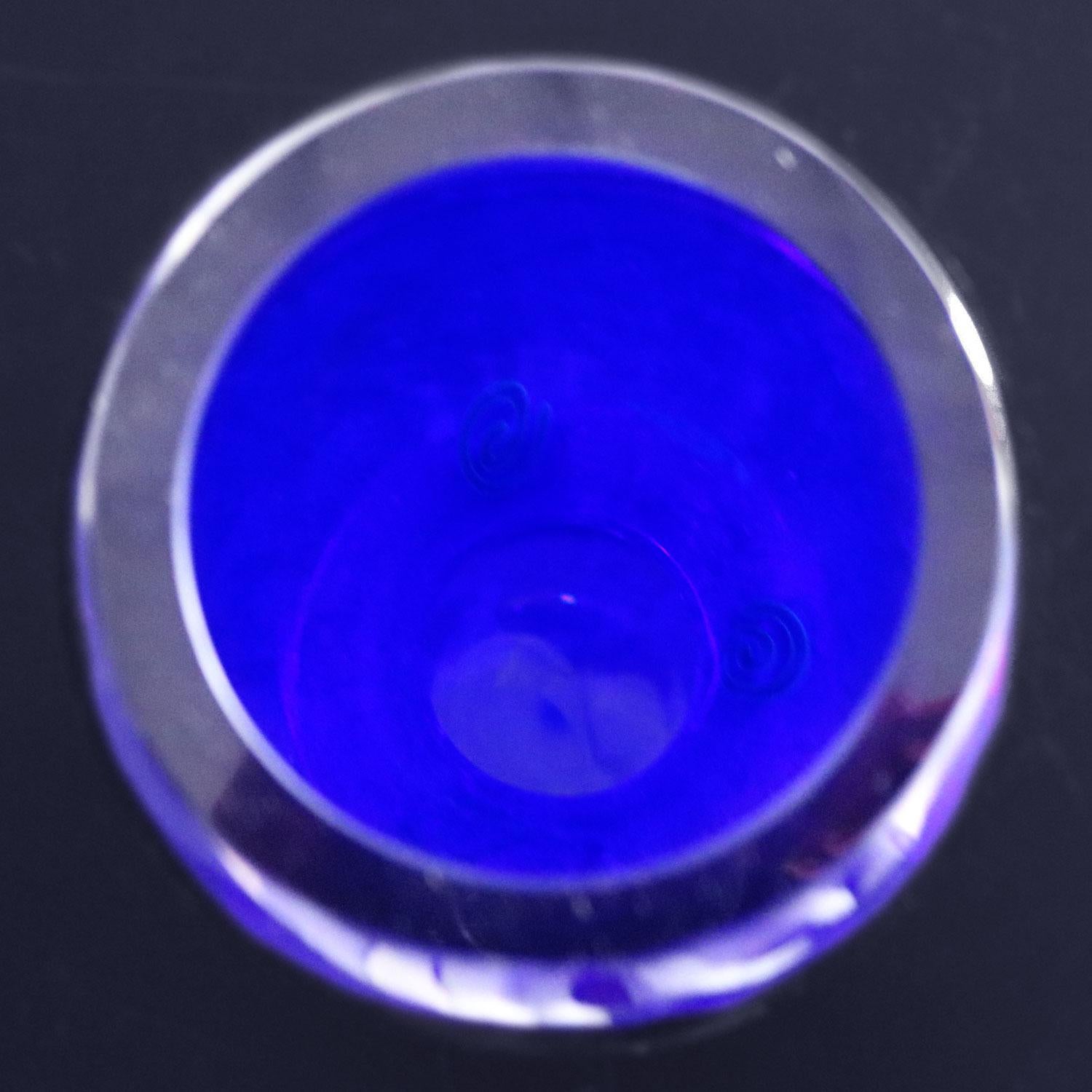 Czech Cobalt Hourglass Art Glass Vases Shafaq Malik Ahmed for Barovier 5