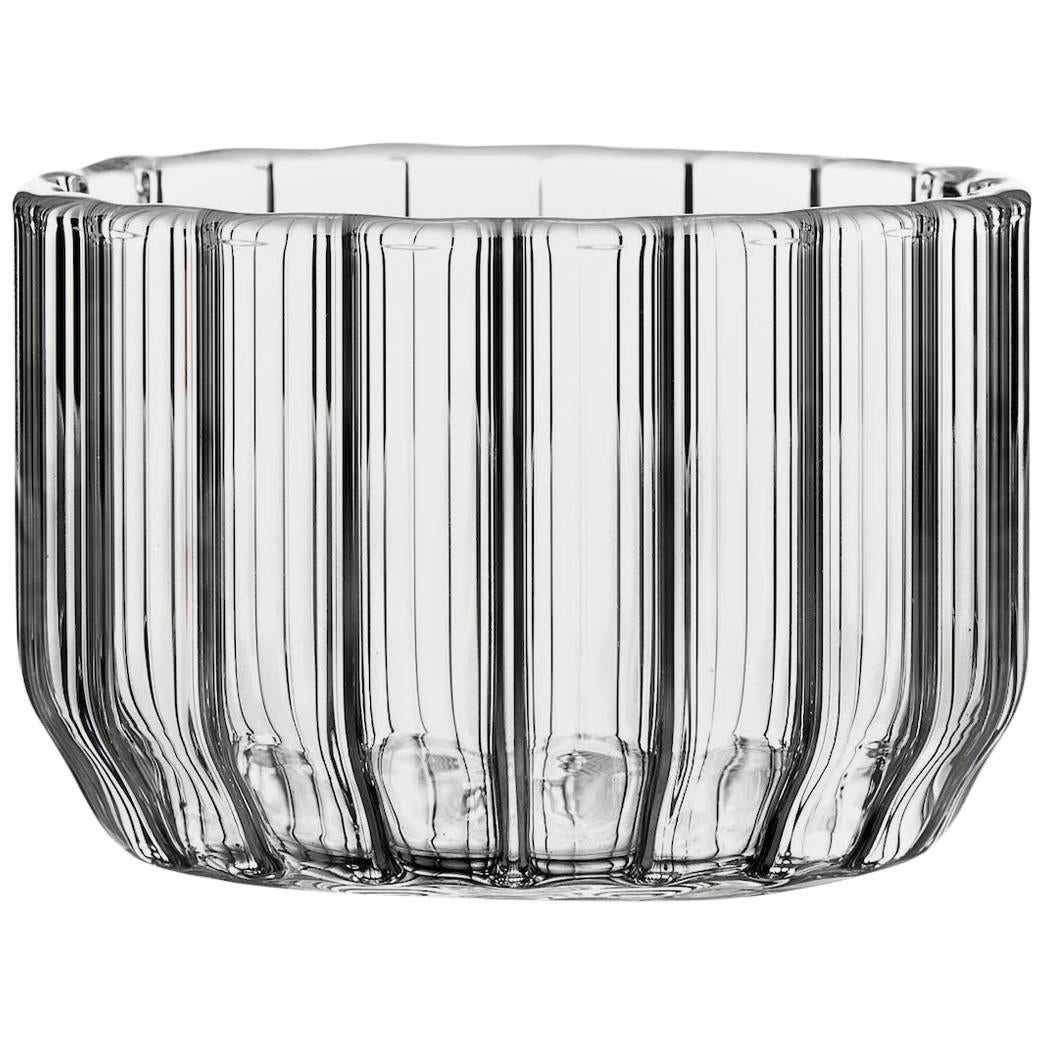 fferrone Czech Contemporary Minimal Dearborn Large Aperitif Glass Bowl Handmade For Sale