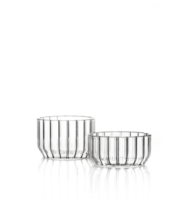 Modern EU Clients Contemporary Minimal Dearborn Medium Glass Bowl Handmade, in Stock