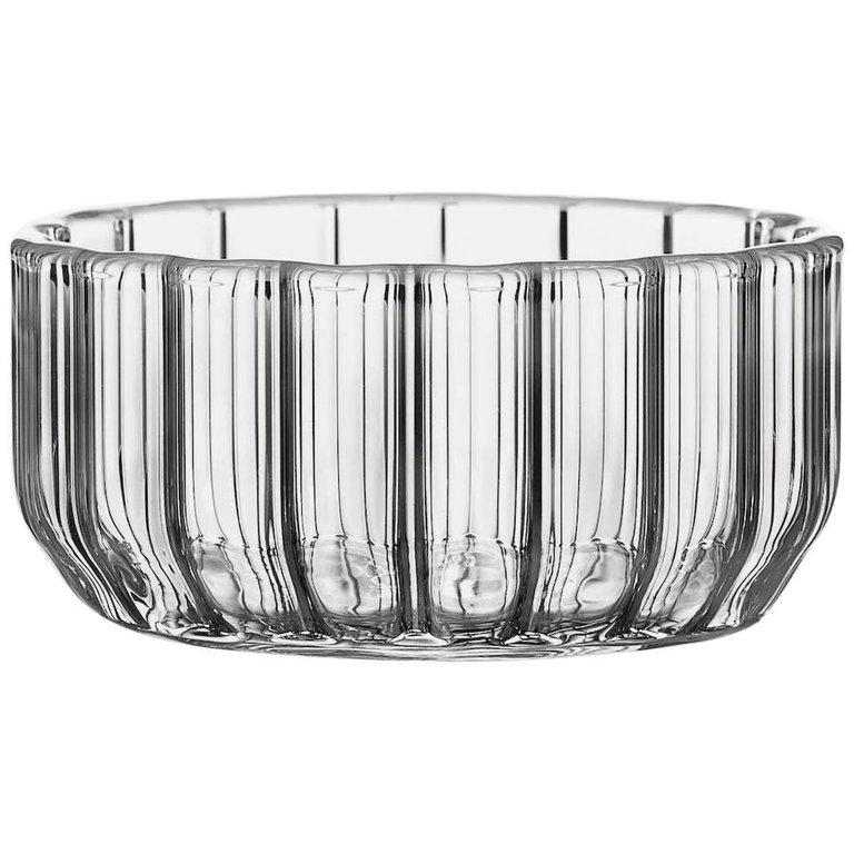 EU Clients Contemporary Minimal Dearborn Medium Glass Bowl Handmade, in Stock
