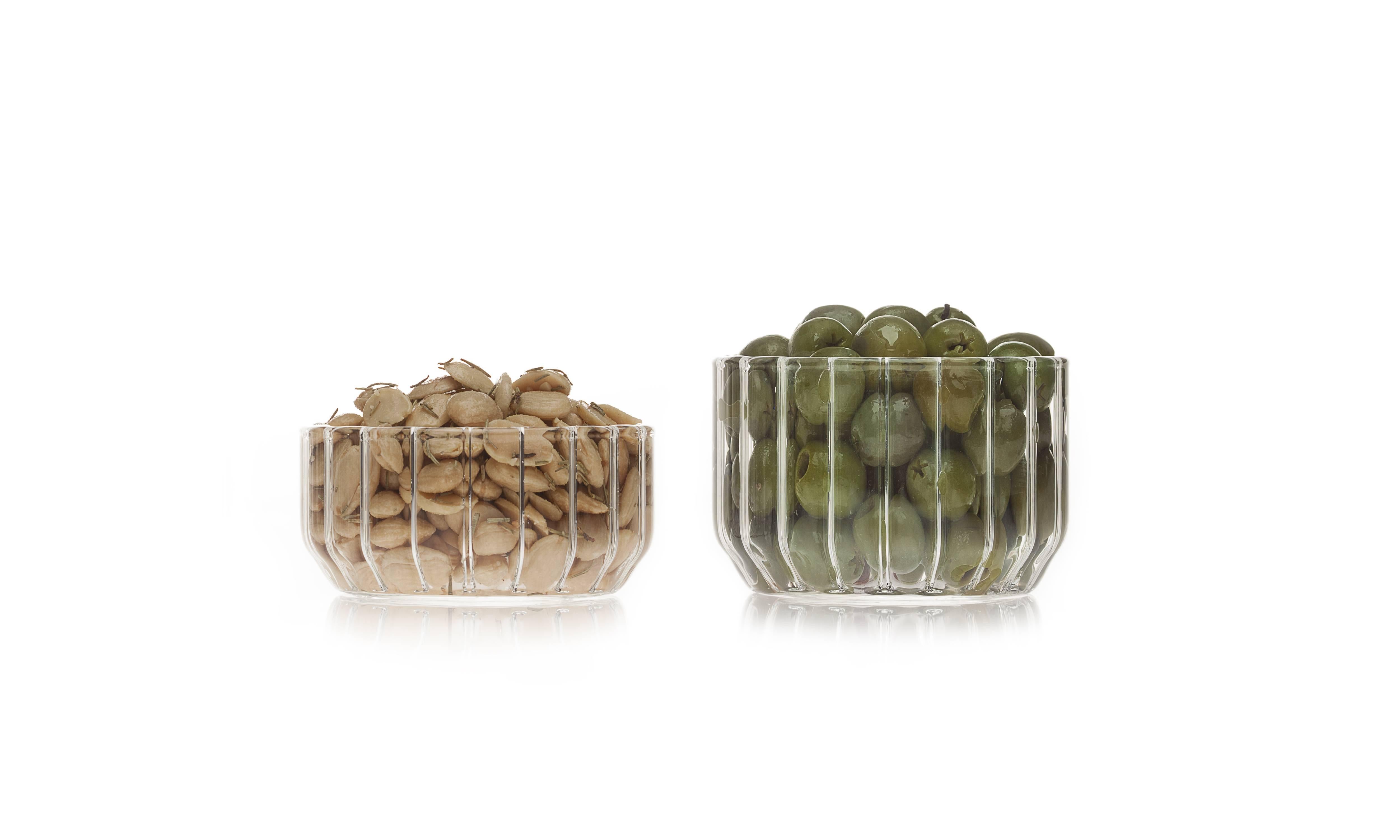 fferrone Checo Contemporáneo Mínimo Dearborn Cuenco mediano de cristal para aperitivo Hecho a mano Siglo XXI y contemporáneo en venta