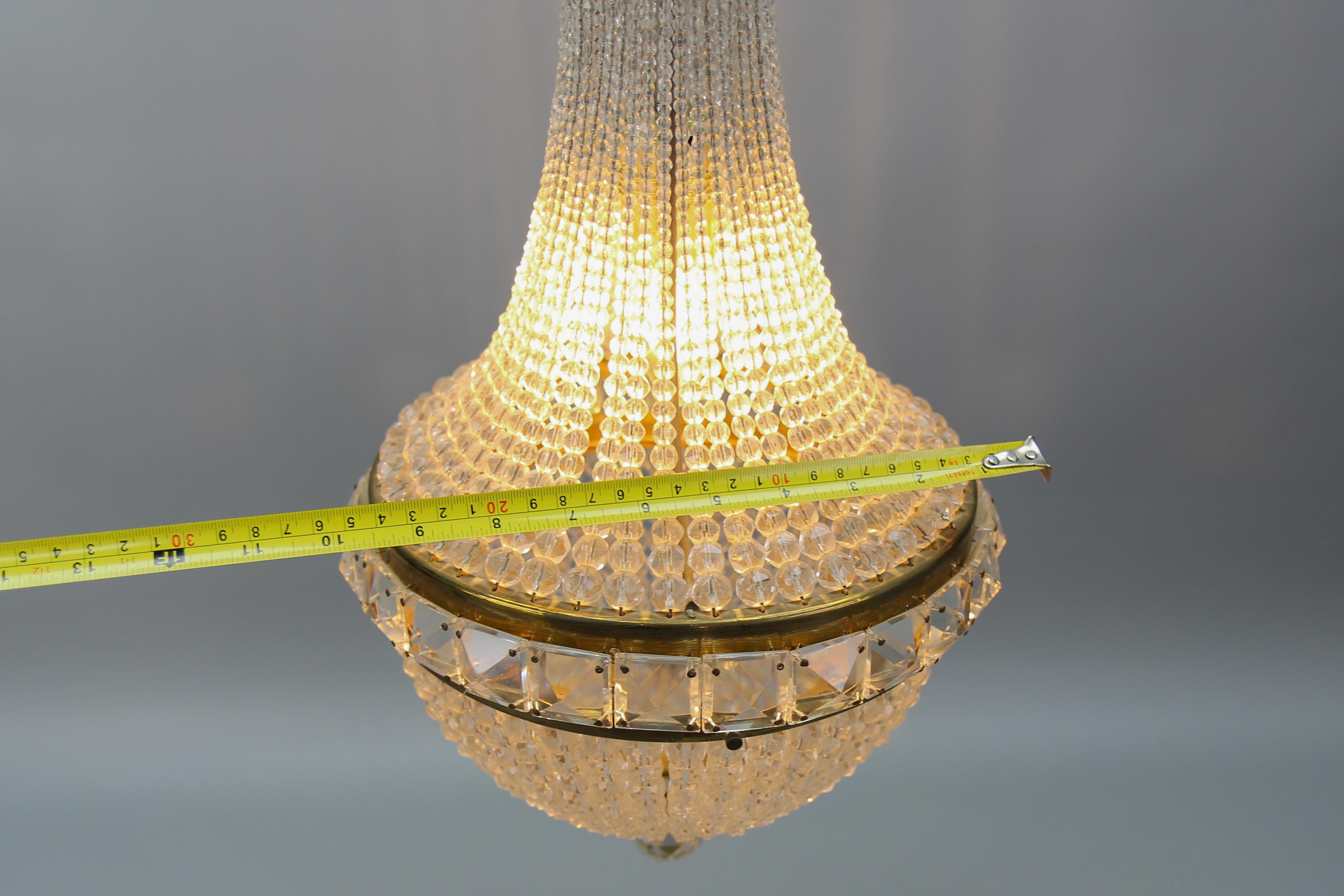 Czech Crystal Beaded Empire Style Dome Chandelier For Sale 9