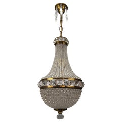 Lampadario a cupola stile impero con perline in cristallo ceco