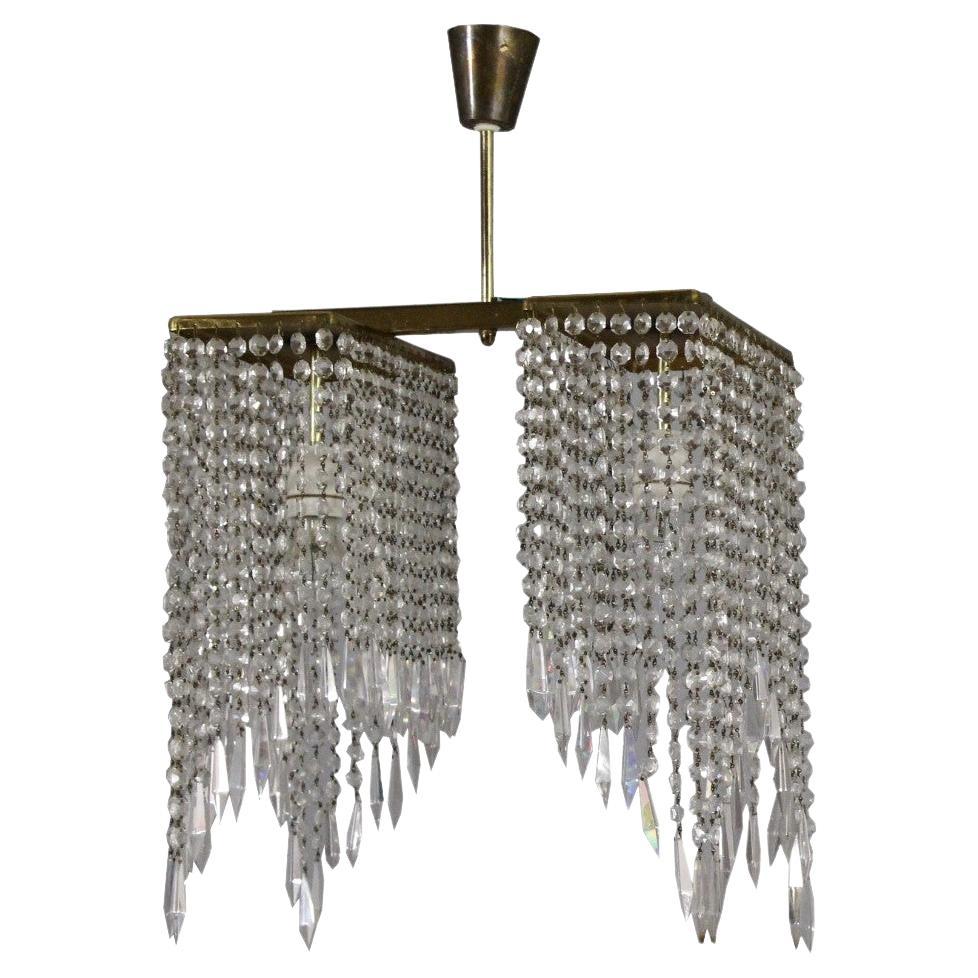 Czech Crystal Chandelier, 1960s For Sale