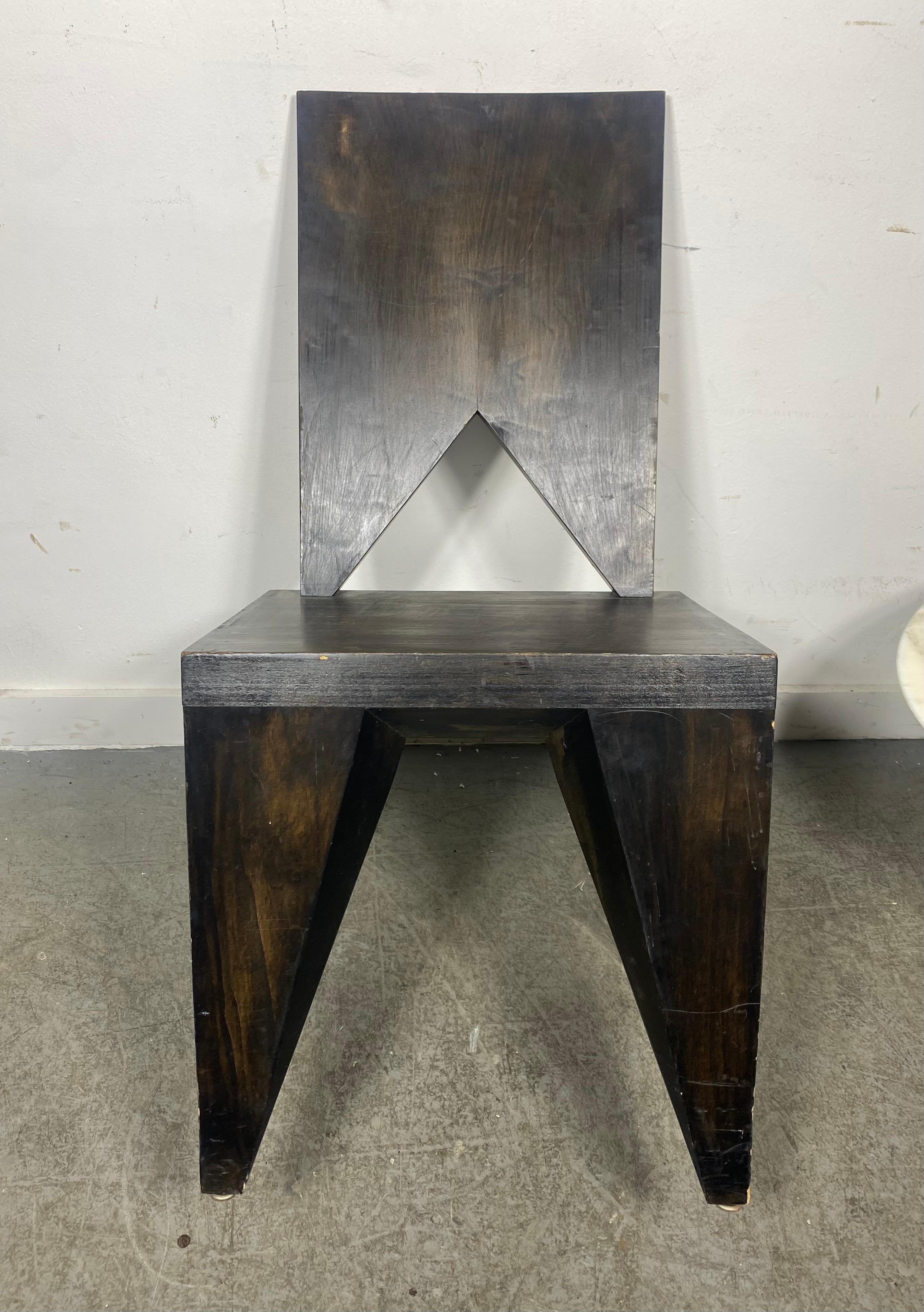 Stained Czech Cubist Side Chair by Vlastislav Hofman, Hofman Chair , Modernista For Sale