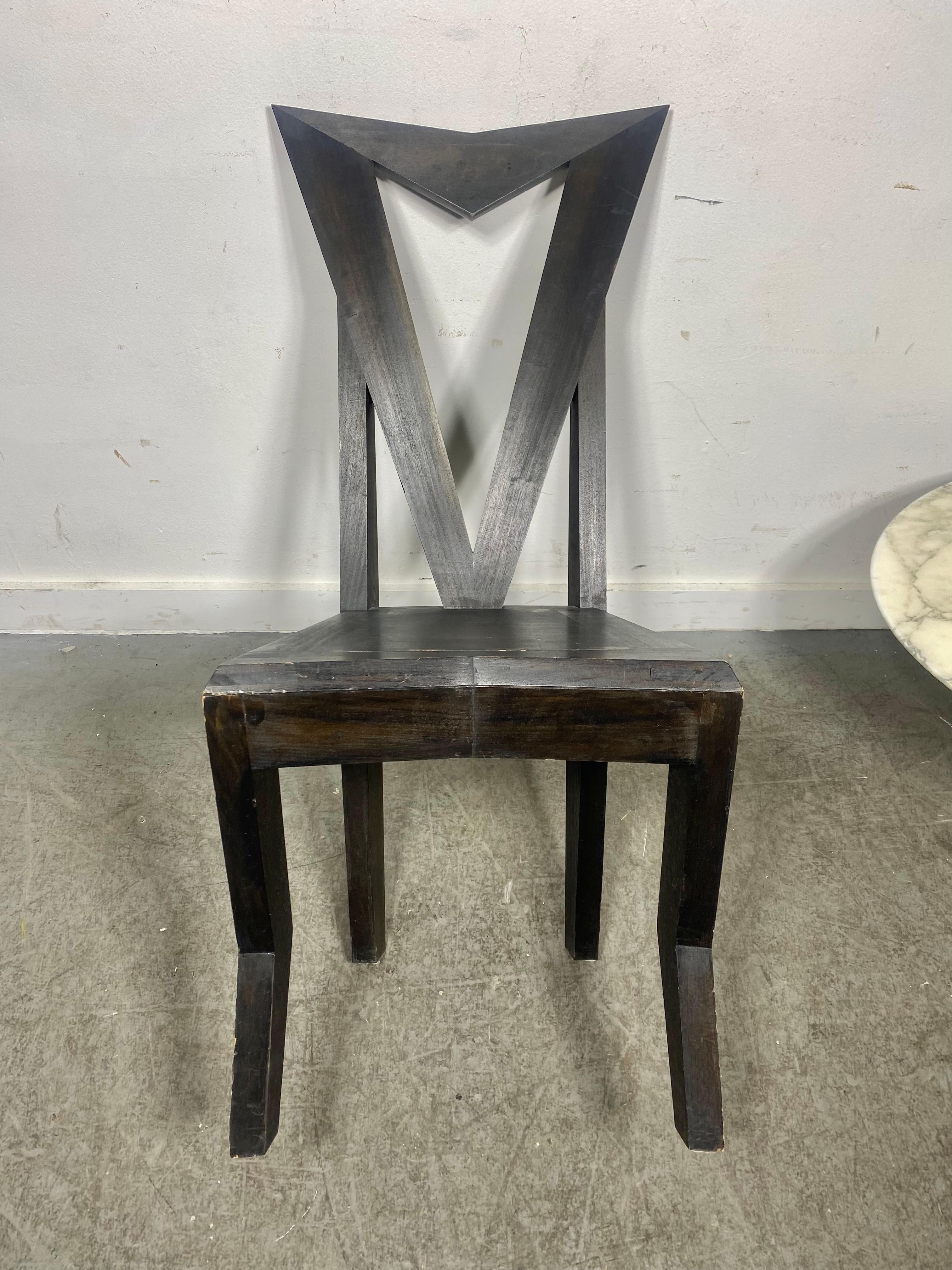 Stained Czech Cubist Side Chair design by Pavel Janak for Modernista For Sale