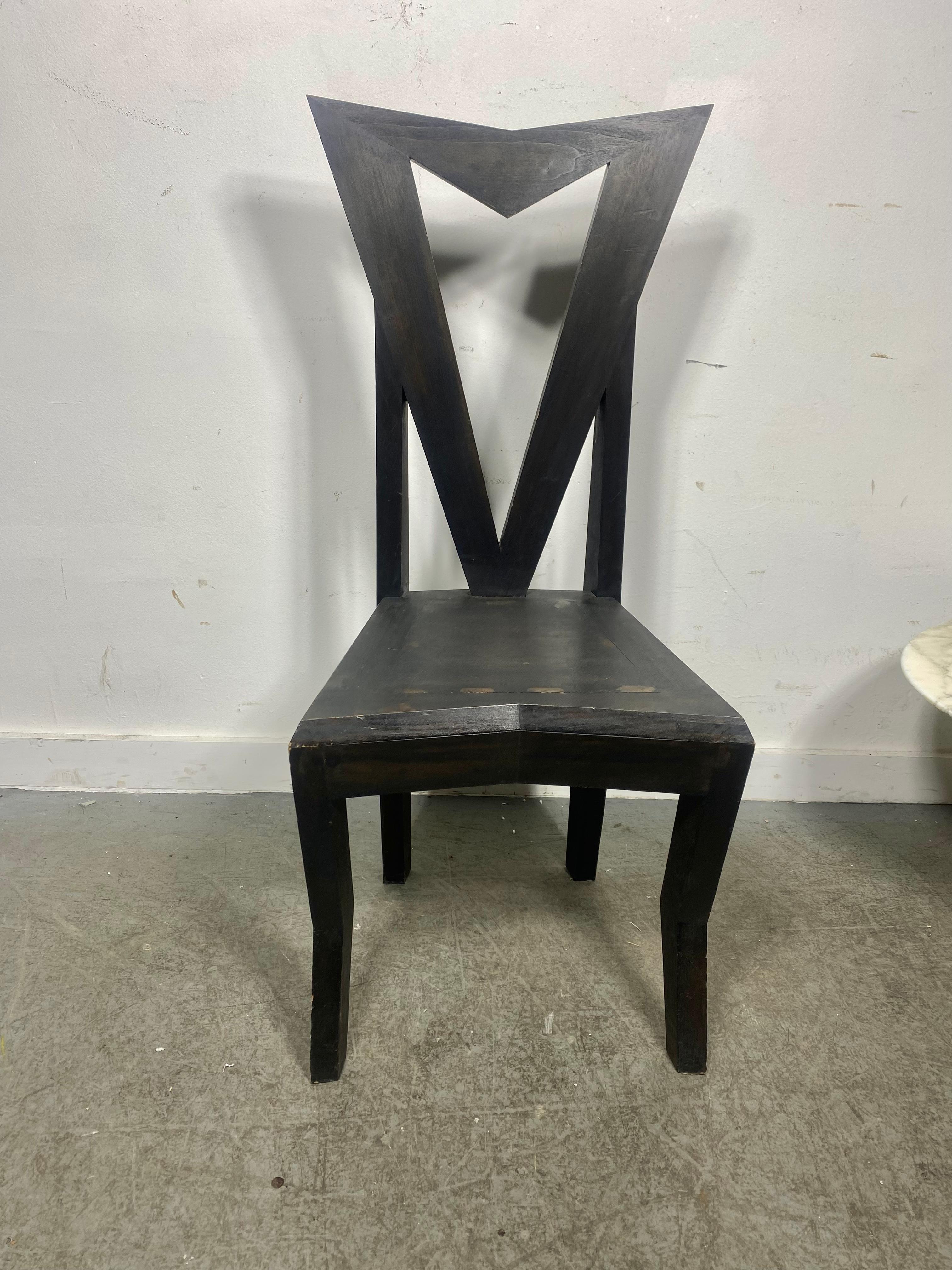 Czech Cubist Side Chair design by Pavel Janak for Modernista In Good Condition For Sale In Buffalo, NY