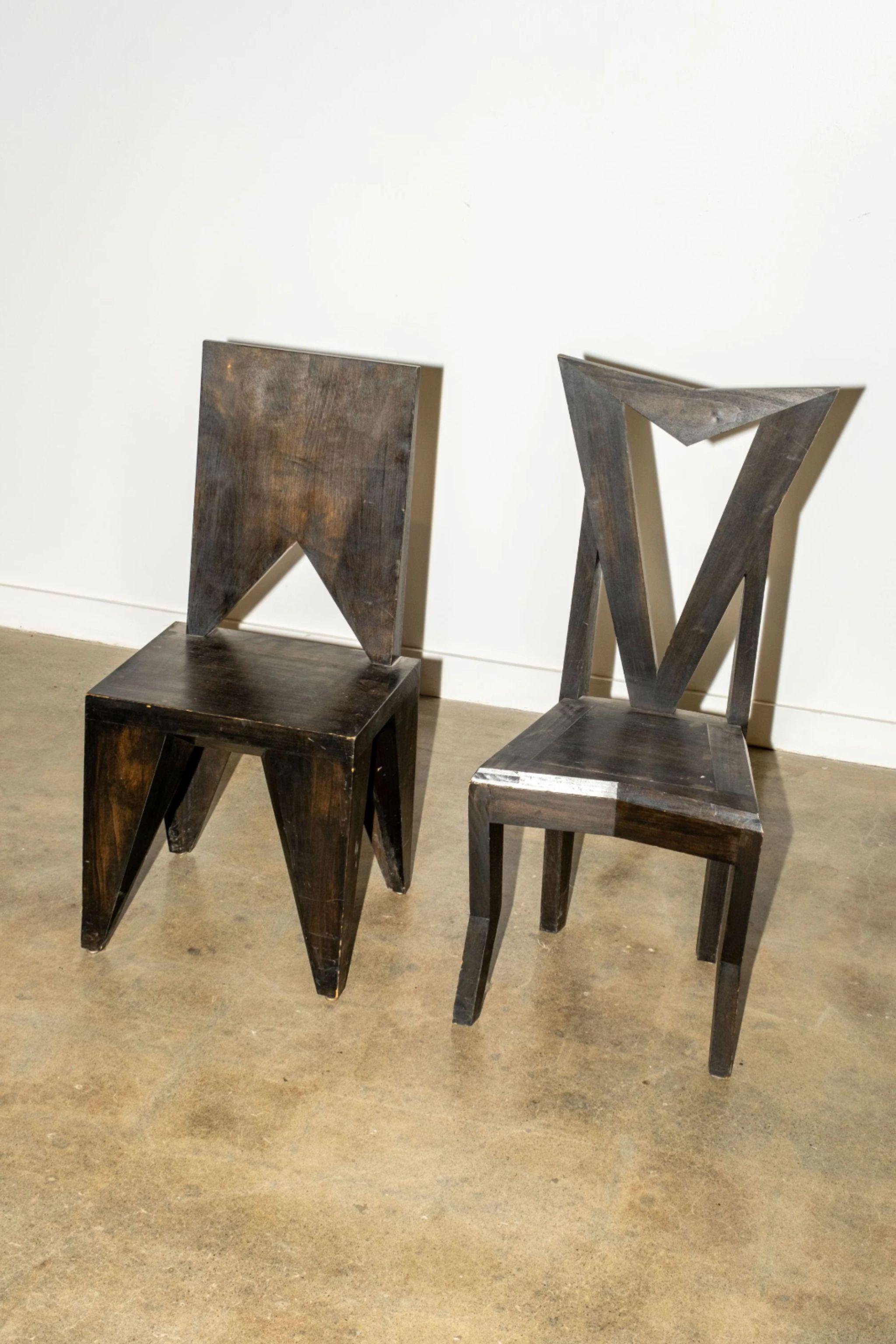 Cubist side chair by Czech architect and designer Pavel Janák (1881 – 1956), a pioneer in stripping away ornament. Don’t let the expressive angles fool you - this piece is very comfortable to sit on. Among the most distinctive and most frequently