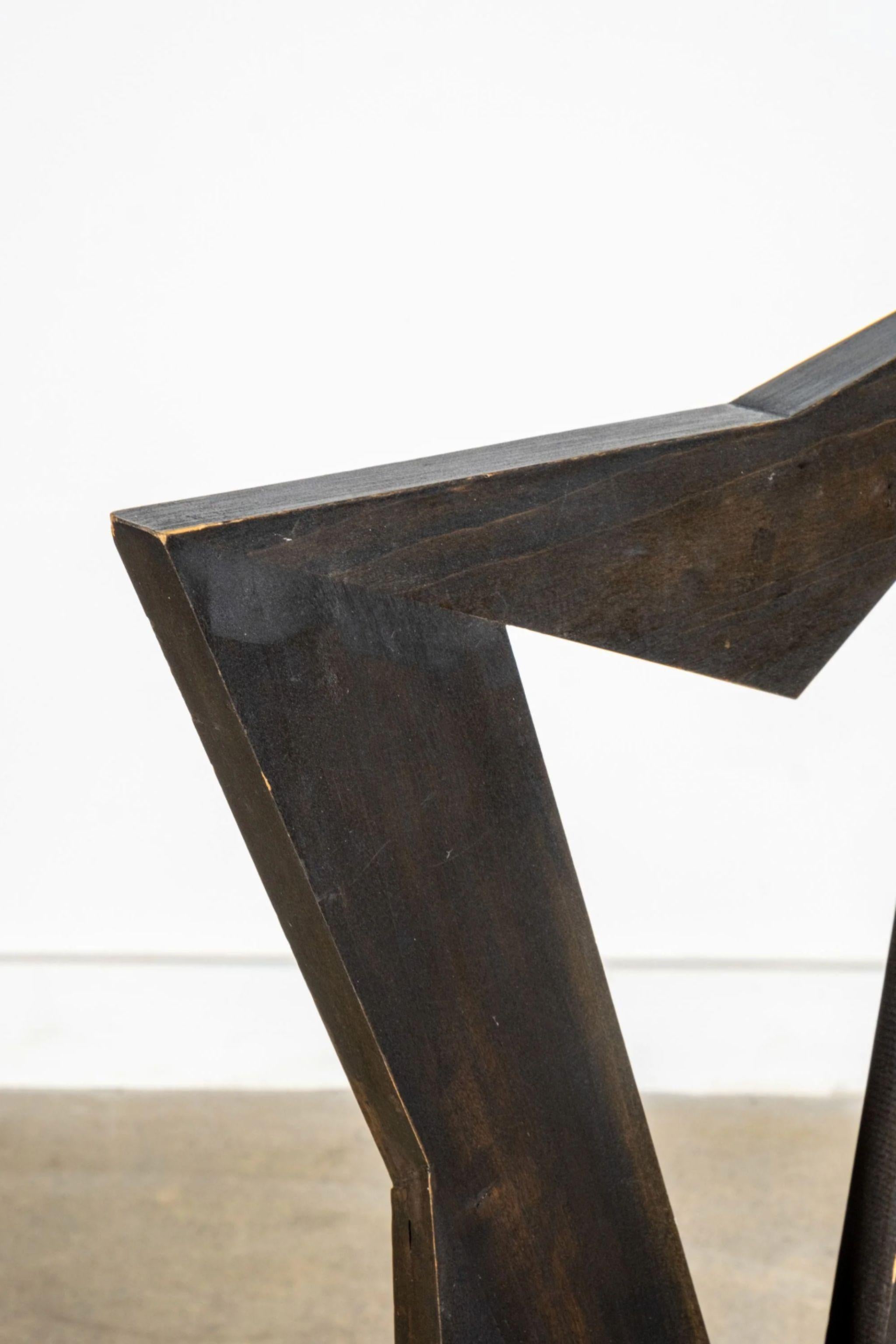 Czech Cubist Side Chair, Open Back by Pavel Janák For Sale 3