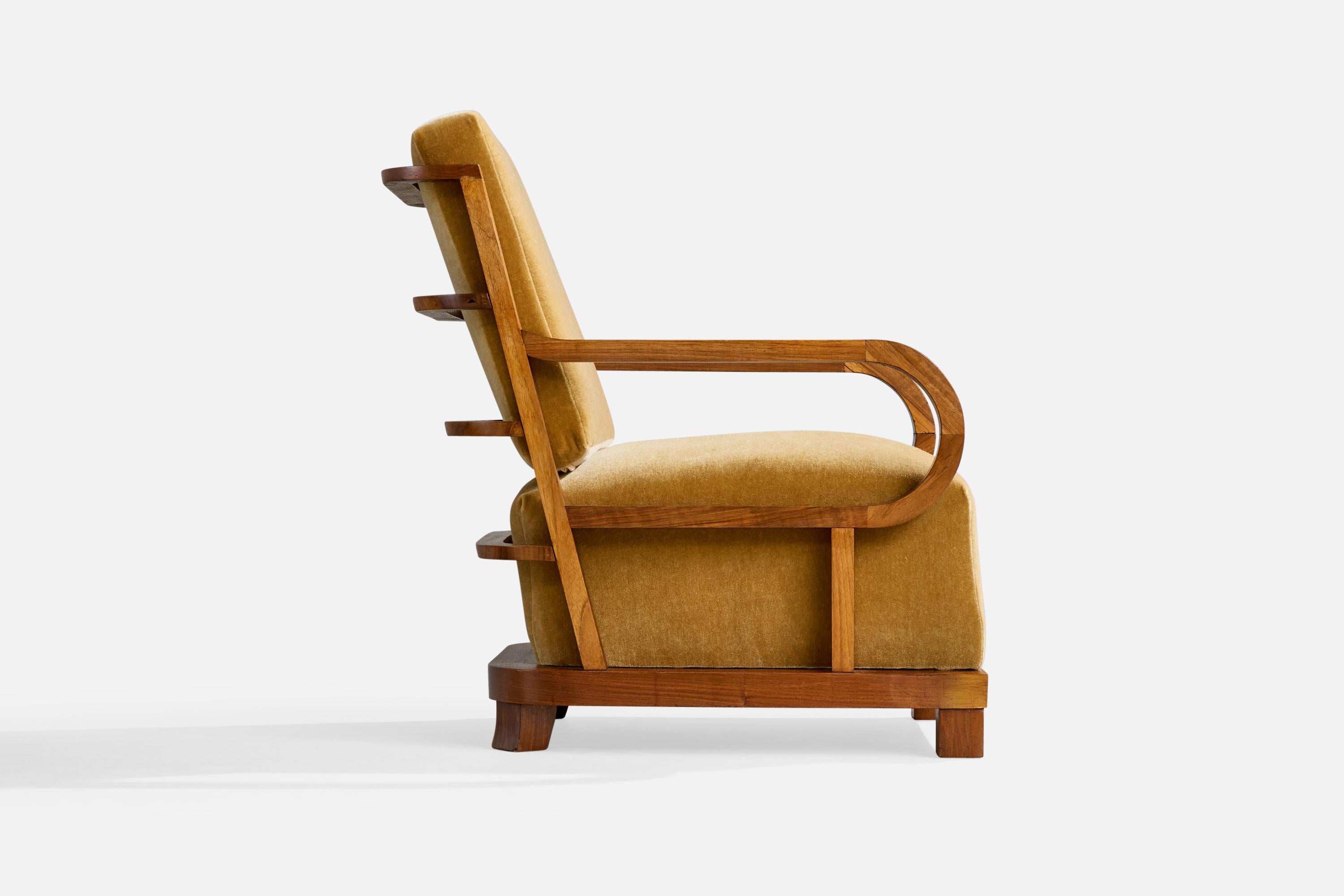 Design/One, chaises longues, Wood, velours, République tchèque, années 1930 en vente 6