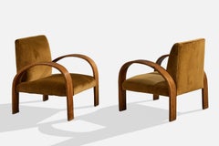 Designer ceco, Sedie da salotto, Wood, Velluto, Repubblica Ceca, anni '30