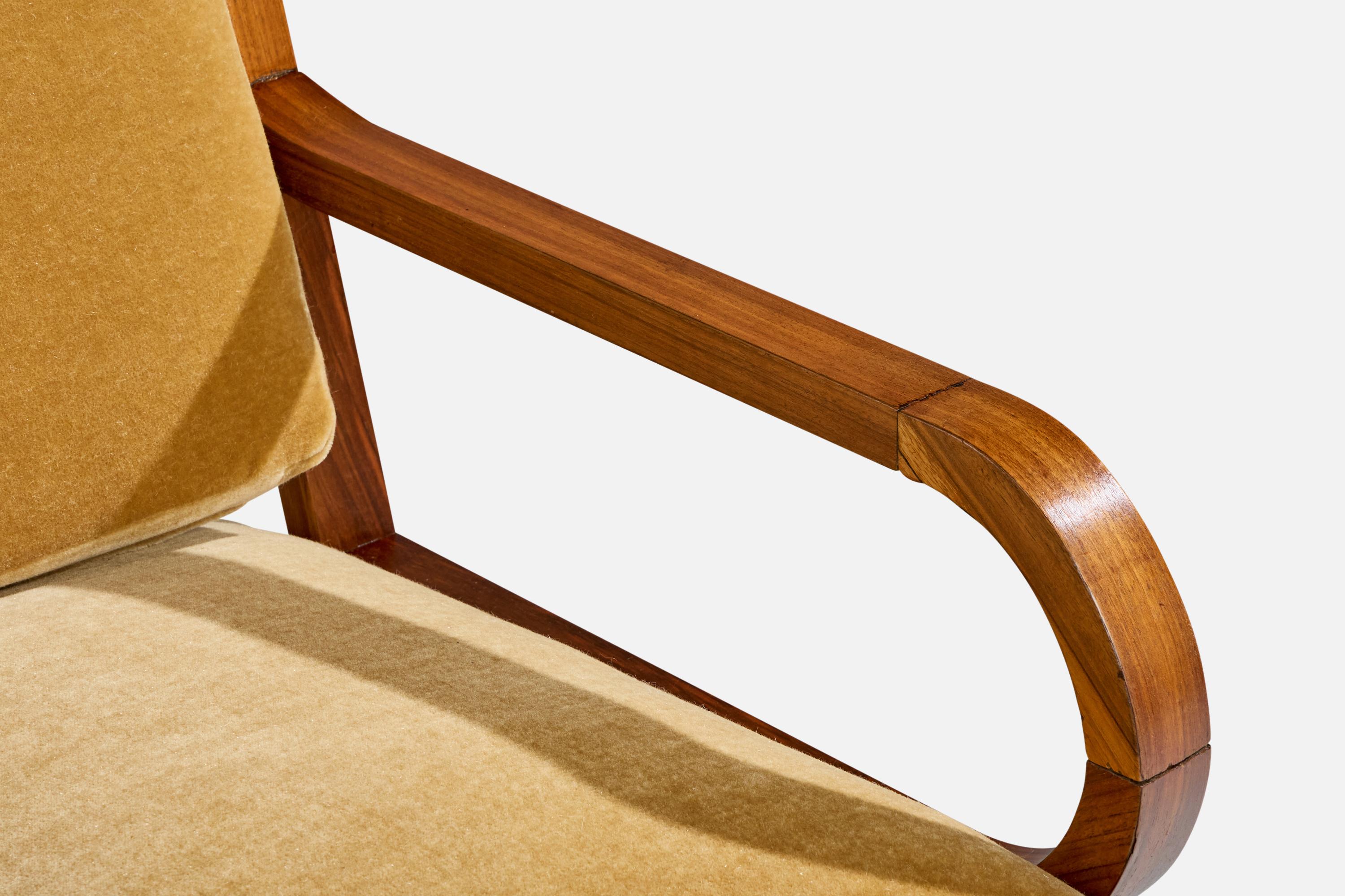 Mid-Century Modern Design/One, chaises longues, Wood, velours, République tchèque, années 1930 en vente