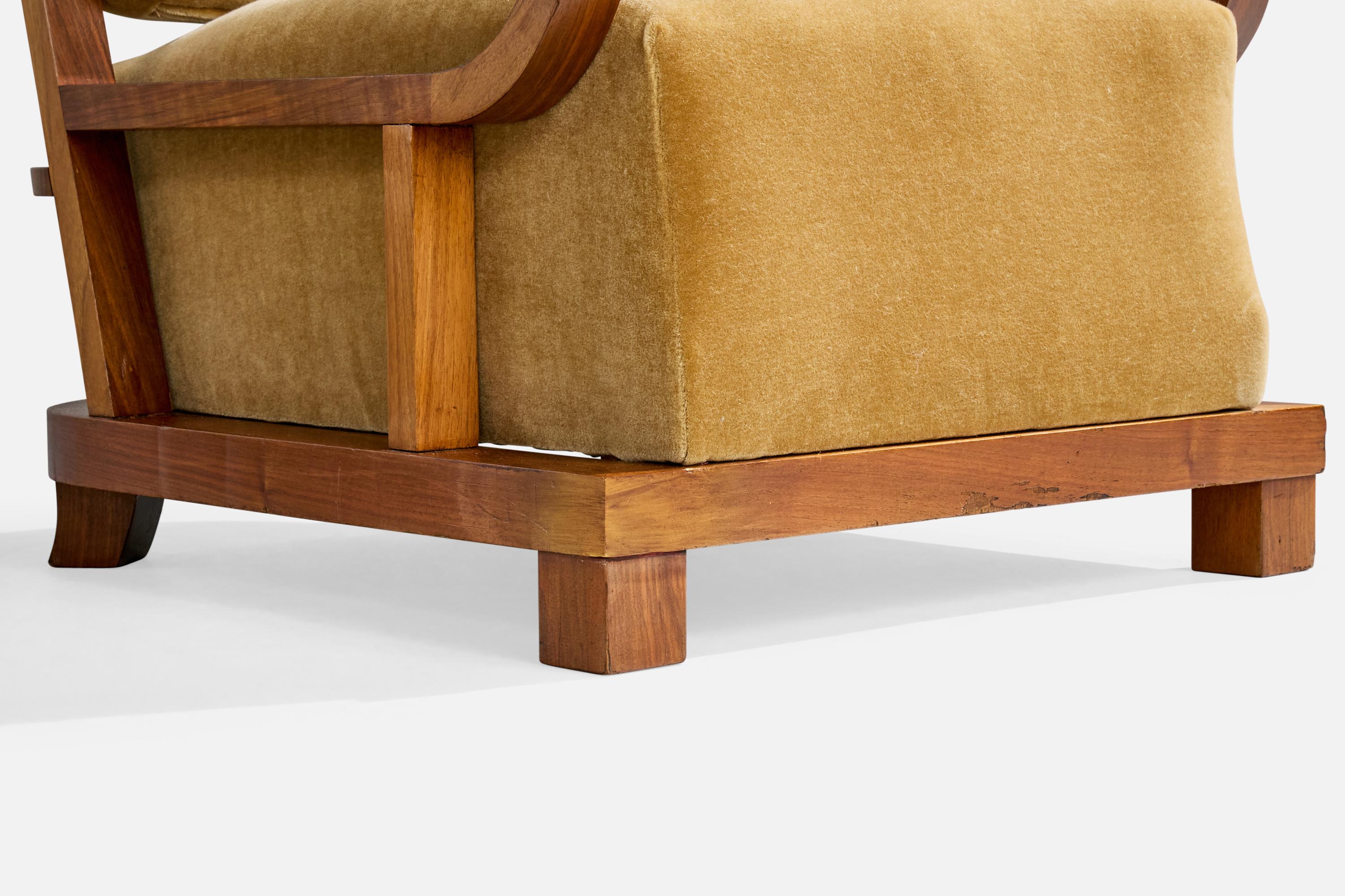 Velours Design/One, chaises longues, Wood, velours, République tchèque, années 1930 en vente